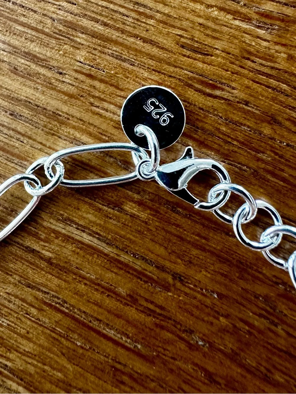 Sterling Silver 925 Paperclip Link Bracelet - 8”